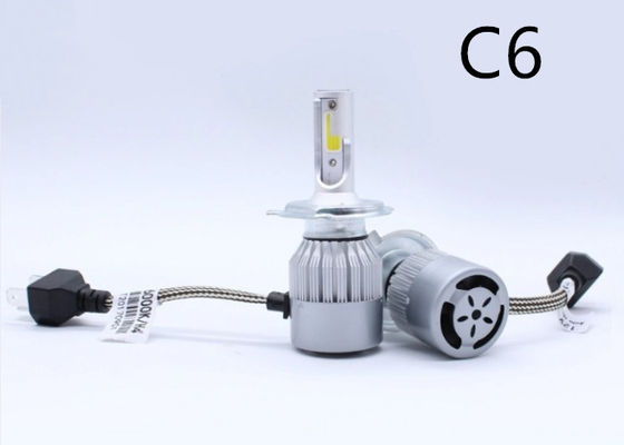 C6 Auto LED Headlight Bulb 3000K 6000K All In One Fanless Sin Cooler