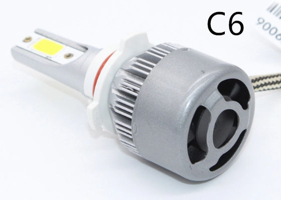 C6 Auto LED Headlight Bulb 3000K 6000K All In One Fanless Sin Cooler